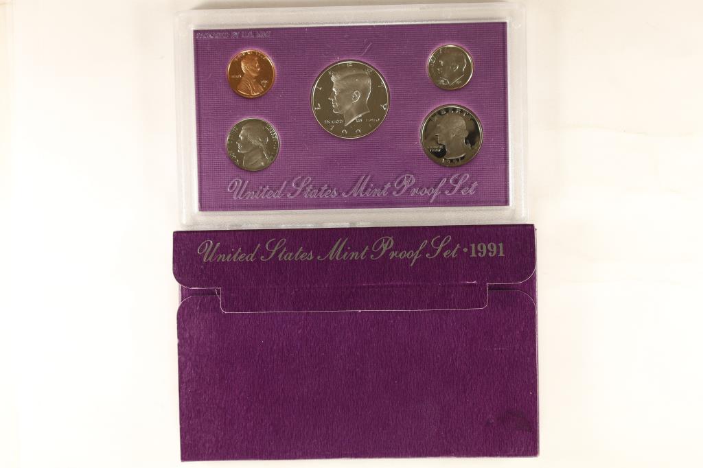 1991 US PROOF SET (WITH BOX): WATCH FOR OUR NEXT AUTION ON MON. JULY 11TH, 2022 AT 7 PM EDT