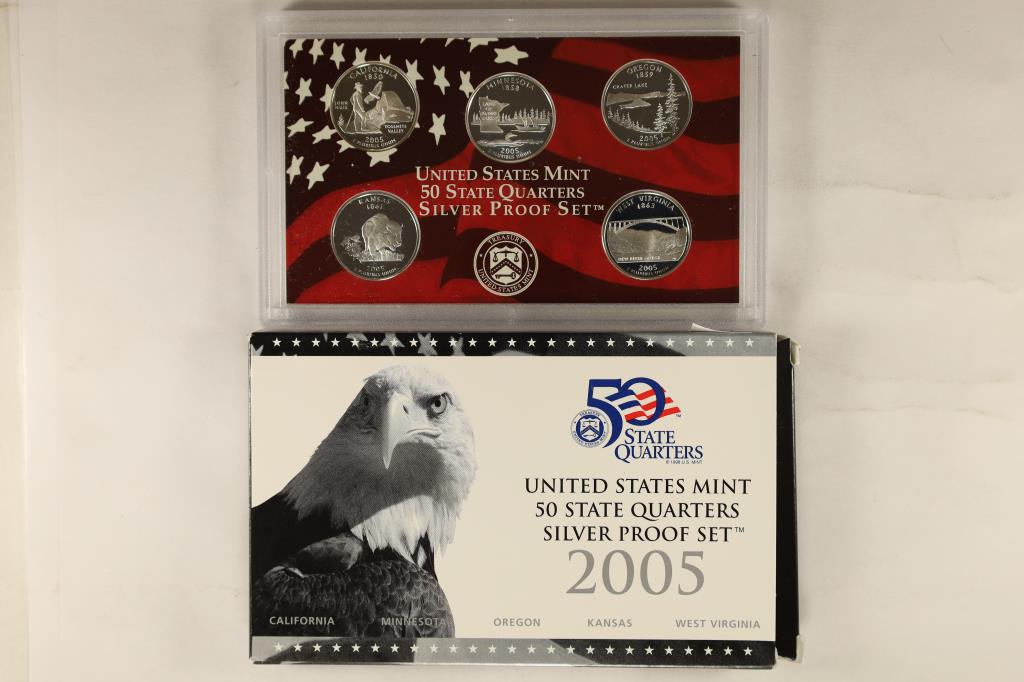 2005 SILVER US 50 STATE QUARTERS PROOF SET WITHBOX (1 of 2)