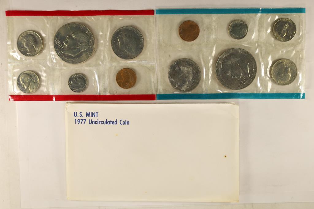 1977 US MINT SET (UNC) P/D (WITH ENVELOPE): WATCH FOR OUR NEXT AUTION ON MON. JULY 11TH, 2022 AT 7 PM EDT
