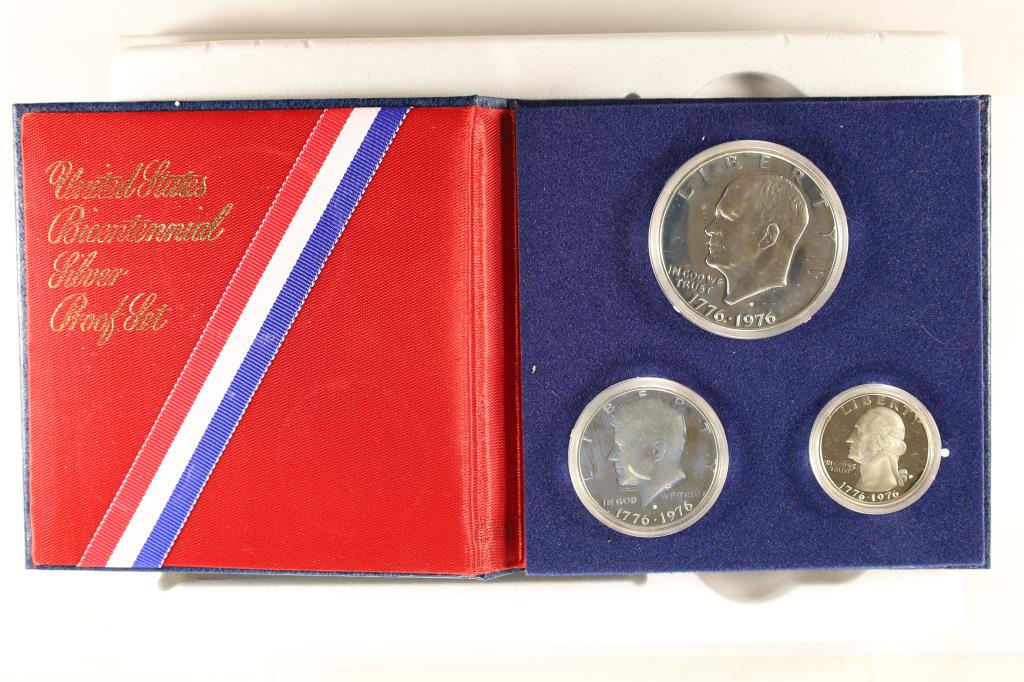 1976 US BICENTENNIAL SILVER 3 COIN PROOF SET (1 of 2)