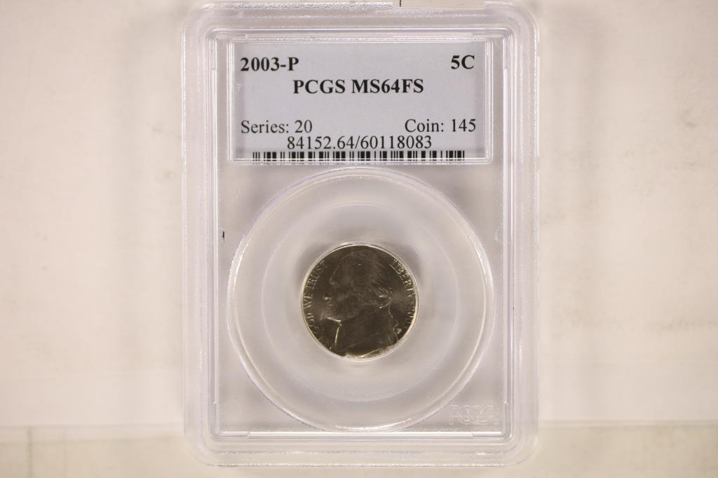 2003-P JEFFERSON NICKEL PCGS MS64FS: WATCH FOR OUR NEXT AUTION ON MON. JULY 11TH, 2022 AT 7 PM EDT