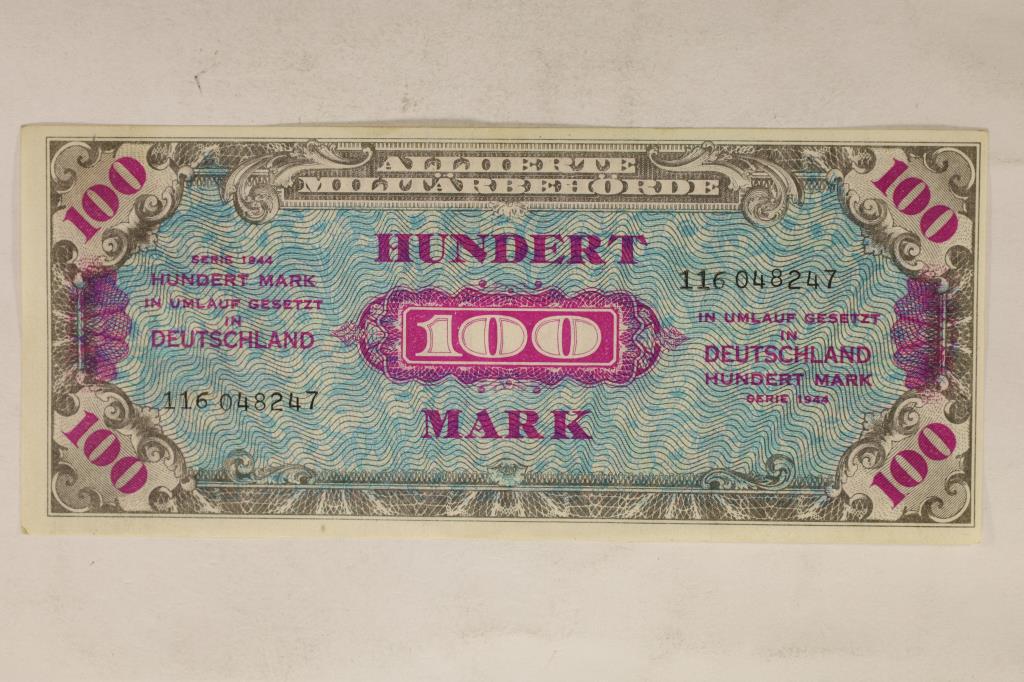 SERIES 1944 GERMANY 100 MARK MILITARY PAYMENT: CERTIFICATE, CRISP UNC