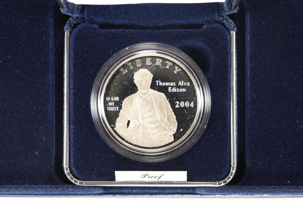 2004-P THOMAS ALVA EDISON PROOF SILVER DOLLAR (1 of 3)