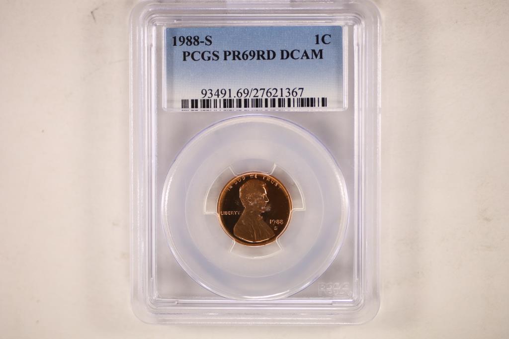 1988-S LINCOLN CENT PCGS PR69RD DCAM: WATCH FOR OUR NEXT AUTION ON MON. JULY 11TH, 2022 AT 7 PM EDT