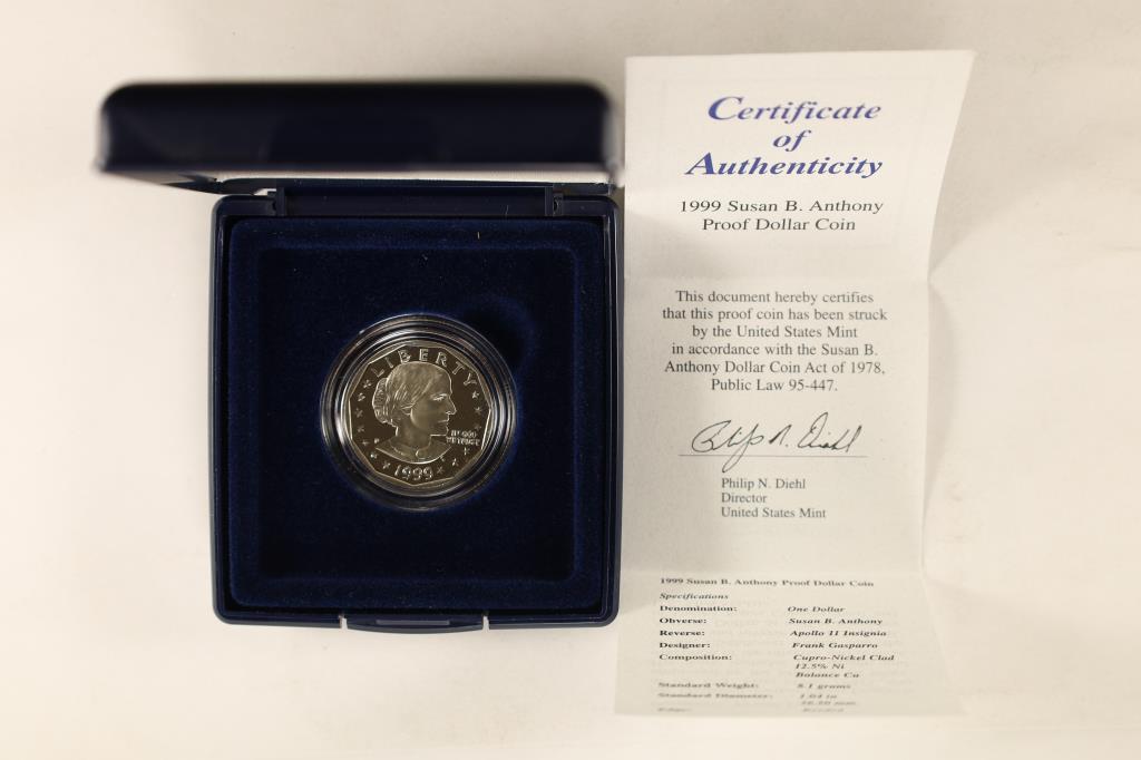 1999 SUSAN B. ANTHONY PROOF DOLLAR, APOLLO (1 of 3)