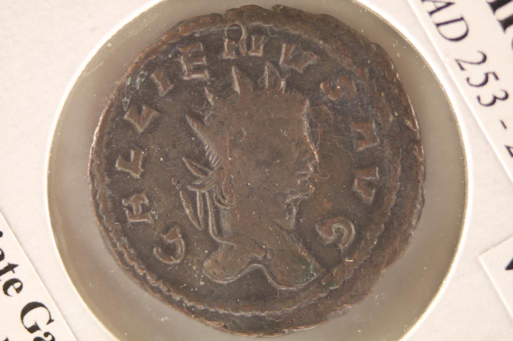 253-268 A.D. GALLIENUS ANCIENT COIN VERY FINE: WATCH FOR OUR NEXT AUTION ON MON. JULY 11TH, 2022 AT 7 PM EDT