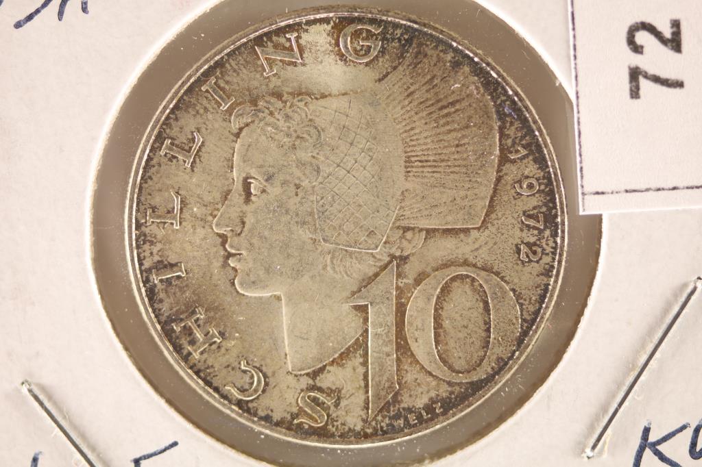1972 AUSTRIA SILVER 10 SHILLING .1533 OZ. ASW (1 of 2)