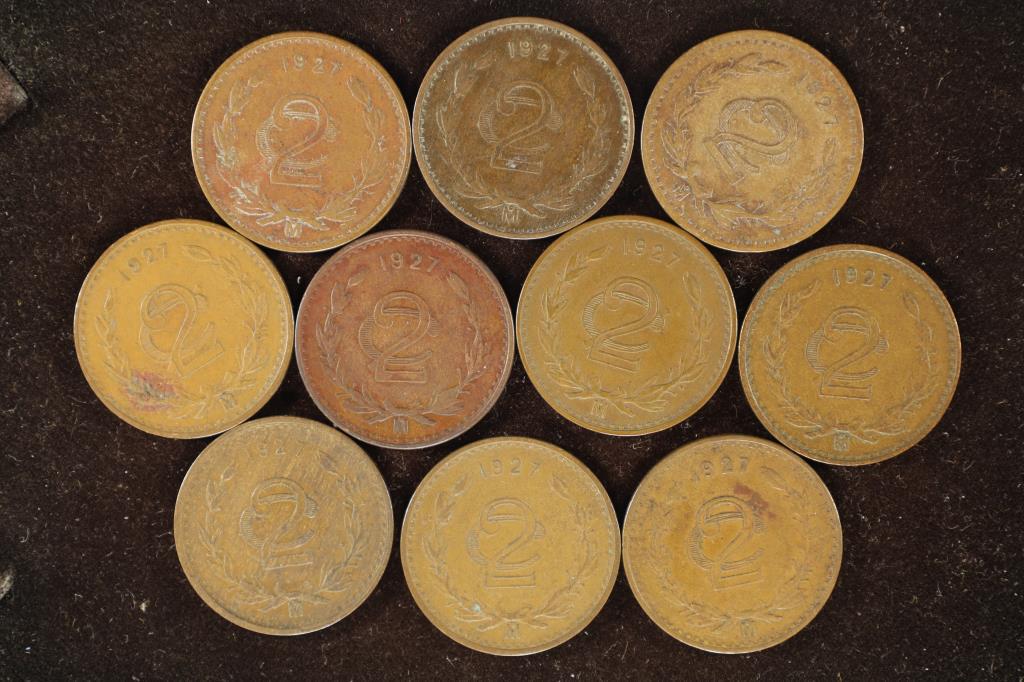 10-1927-M MEXICO 2 CENTAVO COINS (1 of 2)