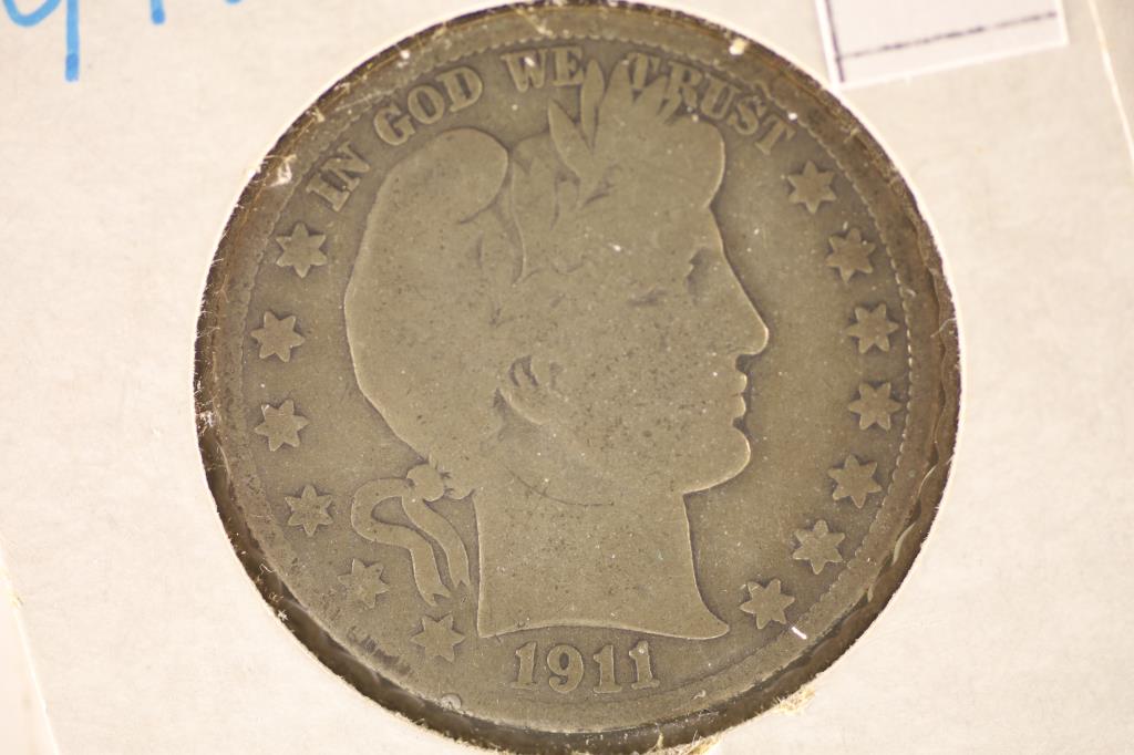 1911-D SILVER BARBER HALF DOLLAR (1 of 2)