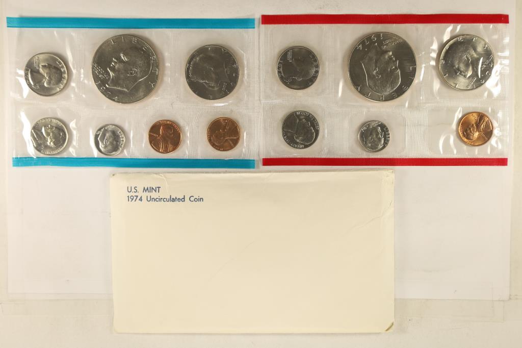 1974 US MINT SET (UNC) P/D/S (WITH ENVELOPE) (1 of 2)