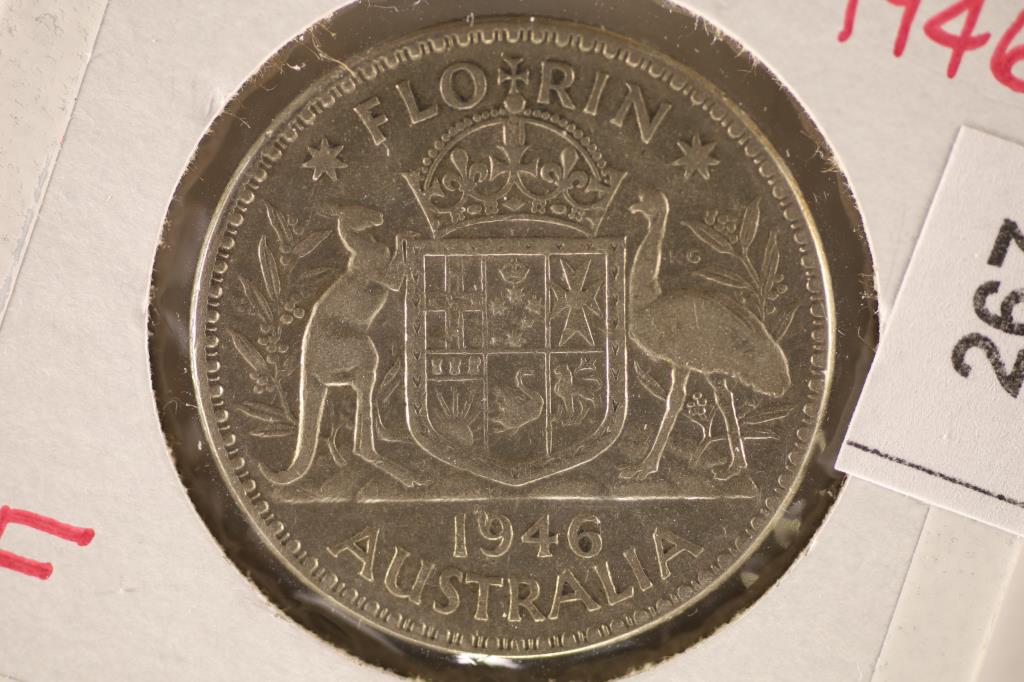1946 AUSTRALIA SILVER FLORIN .1806 OZ. ASW (1 of 2)
