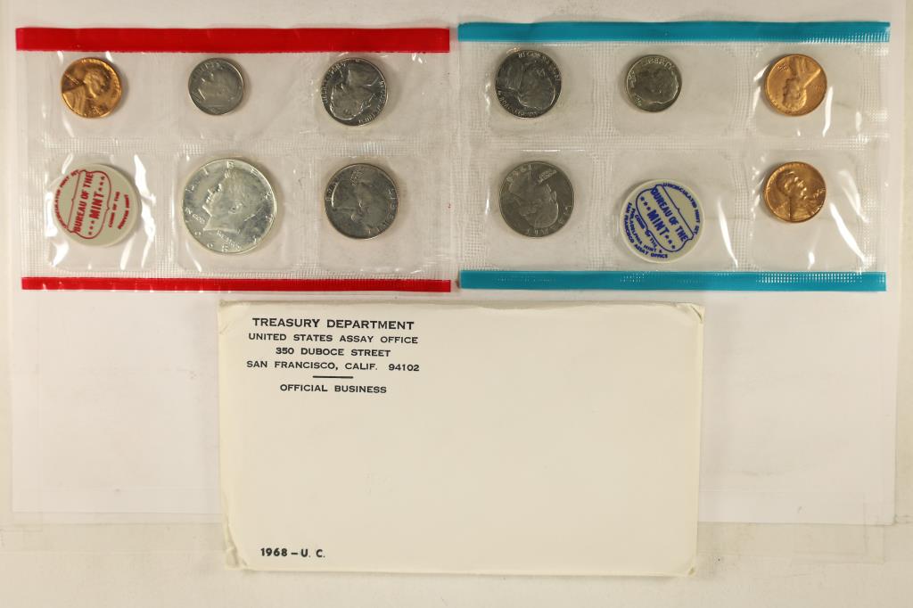 1968 US MINT SET (UNC) P/D/S (WITH ENVELOPE) (1 of 2)