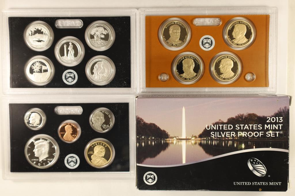 2013 US SILVER PROOF SET (WITH BOX) 14 PIECES (1 of 2)