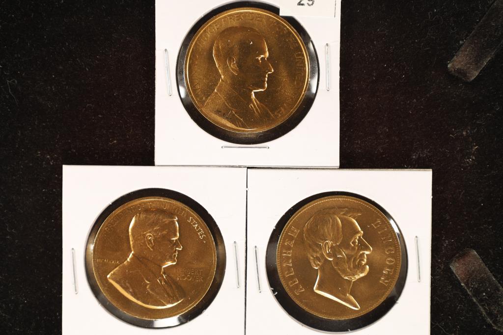 3- 1 1/2' BRILLIANT BRONZE  UNC PRESIDENTAL ROUNDS (1 of 2)