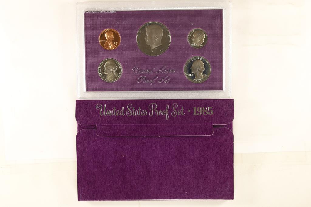 1985 US PROOF SET (WITH BOX): WATCH FOR OUR NEXT AUCTION ON MONDAY JULY 25TH, 2022 AT 7 PM EDT