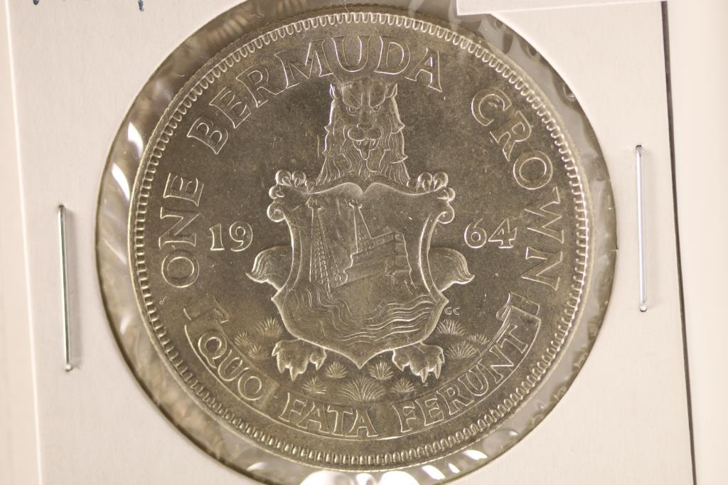 1964 BERMUDA SILVER 1 CROWN COIN BU .3613 OZ. ASW (1 of 2)