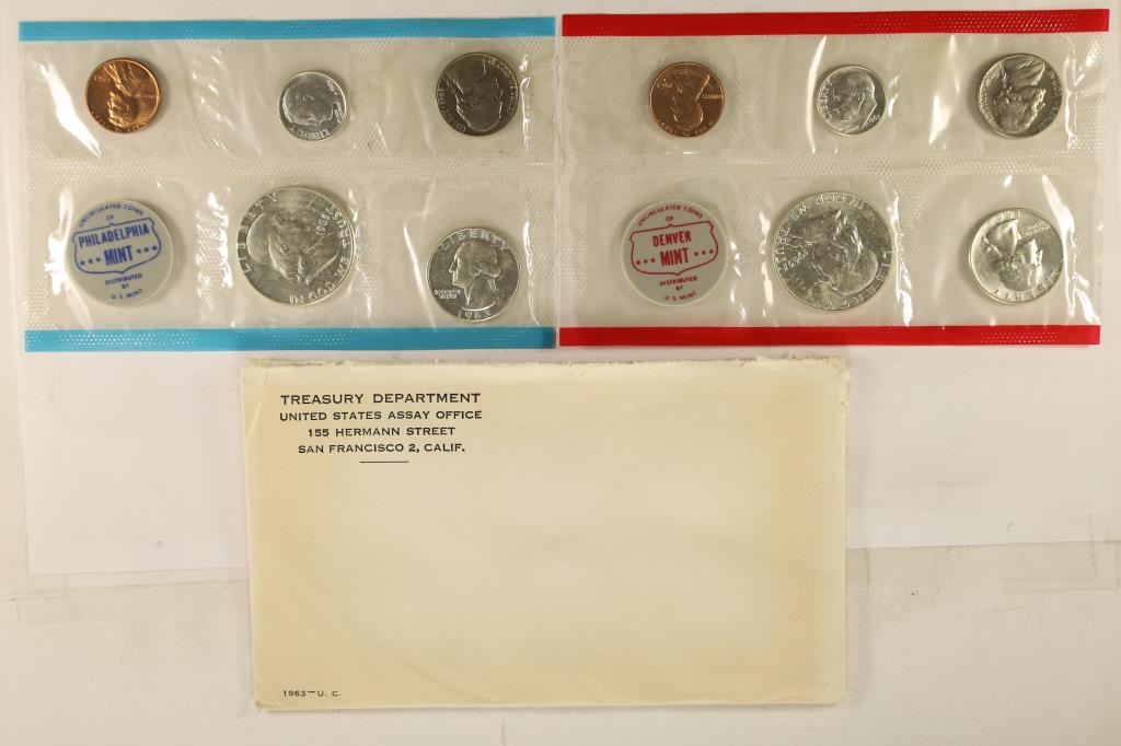 1963 SILVER US MINT SET (UNC) P/D (WITH ENVELOPE) (1 of 2)