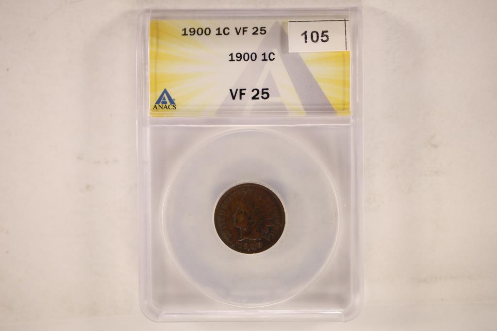 1900 INDIAN HEAD CENT ANACS VERY FINE 25 (1 of 2)