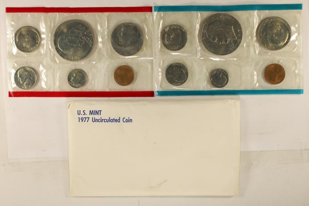 1977 US MINT SET (UNC) P/D (WITH ENVELOPE) (1 of 2)