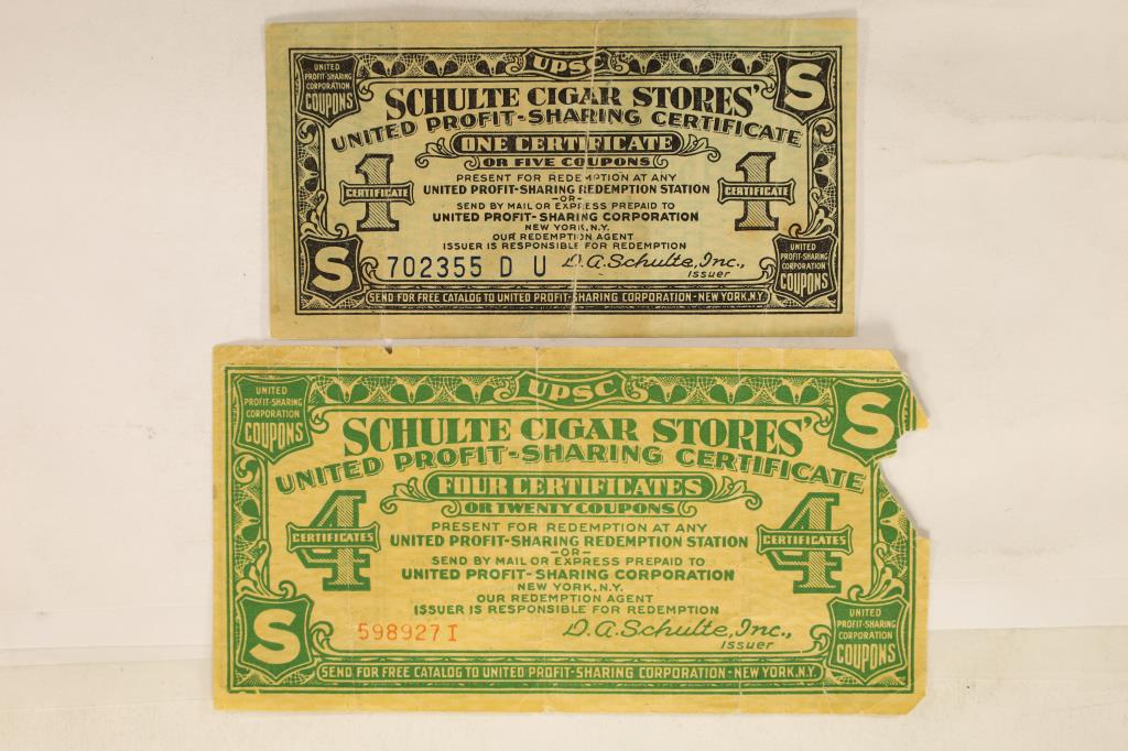 2 VINTAGE SCHULTE CIGAR STORE UNITED PROFIT (1 of 2)