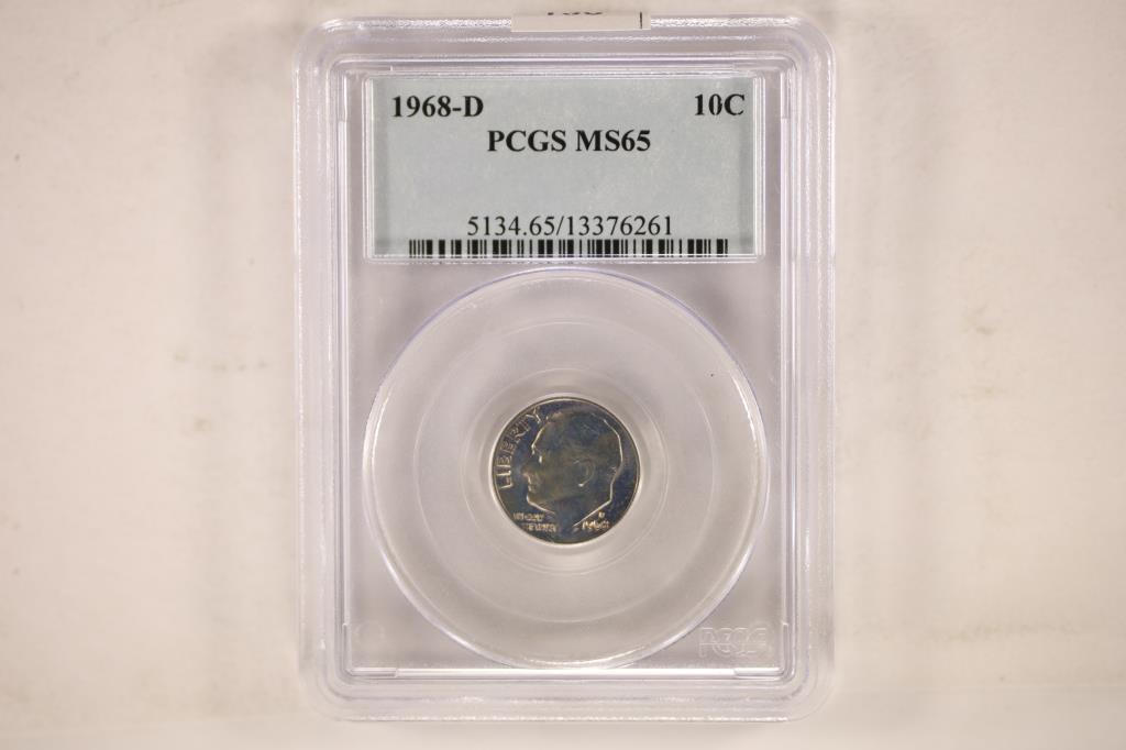 1968-D ROOSEVELT DIME PCGS MS65 (1 of 2)