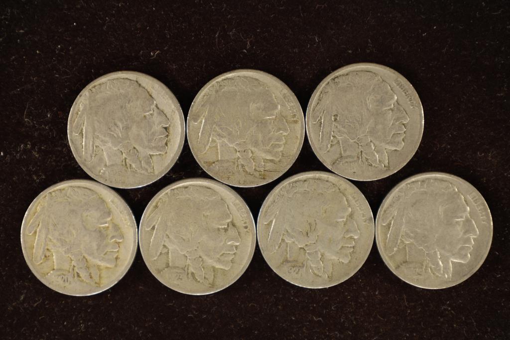 7- 1915, 16, 17, 20, 23, 27-S & 29-S BUFFALO NICKS: WATCH FOR OUR NEXT AUCTION ON MONDAY JULY 25TH, 2022 AT 7 PM EDT