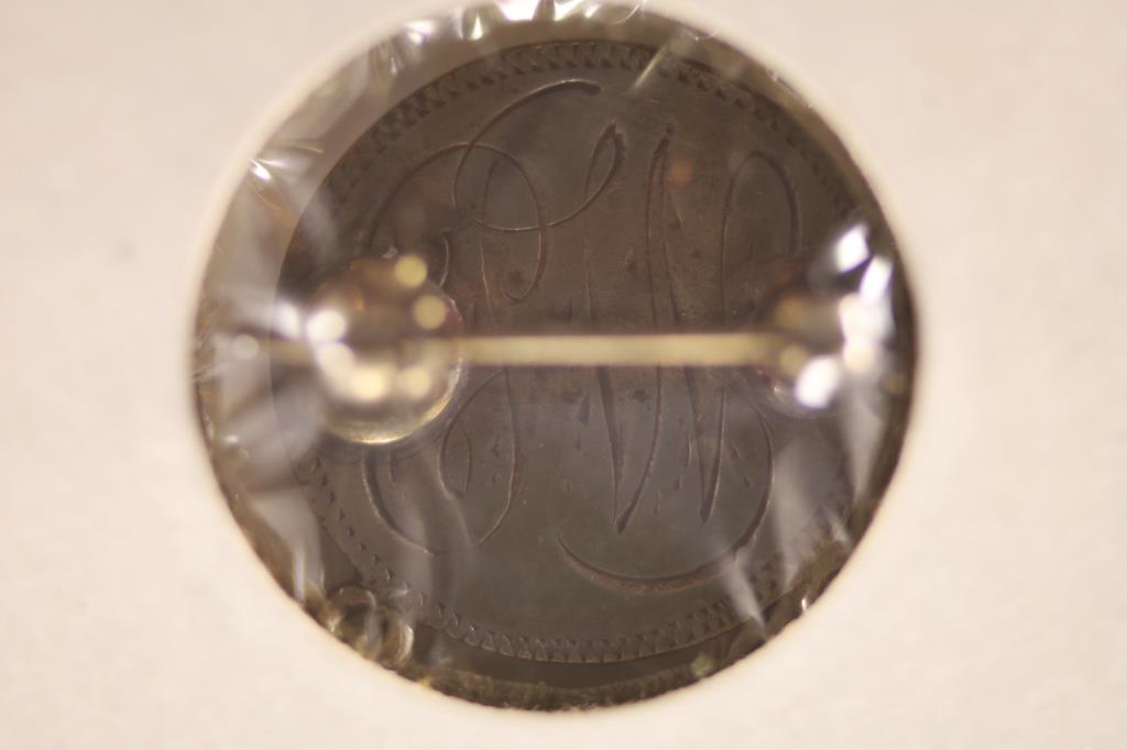 PIN BACK LOVE TOKEN ON 1902 BARBER DIME (1 of 3)