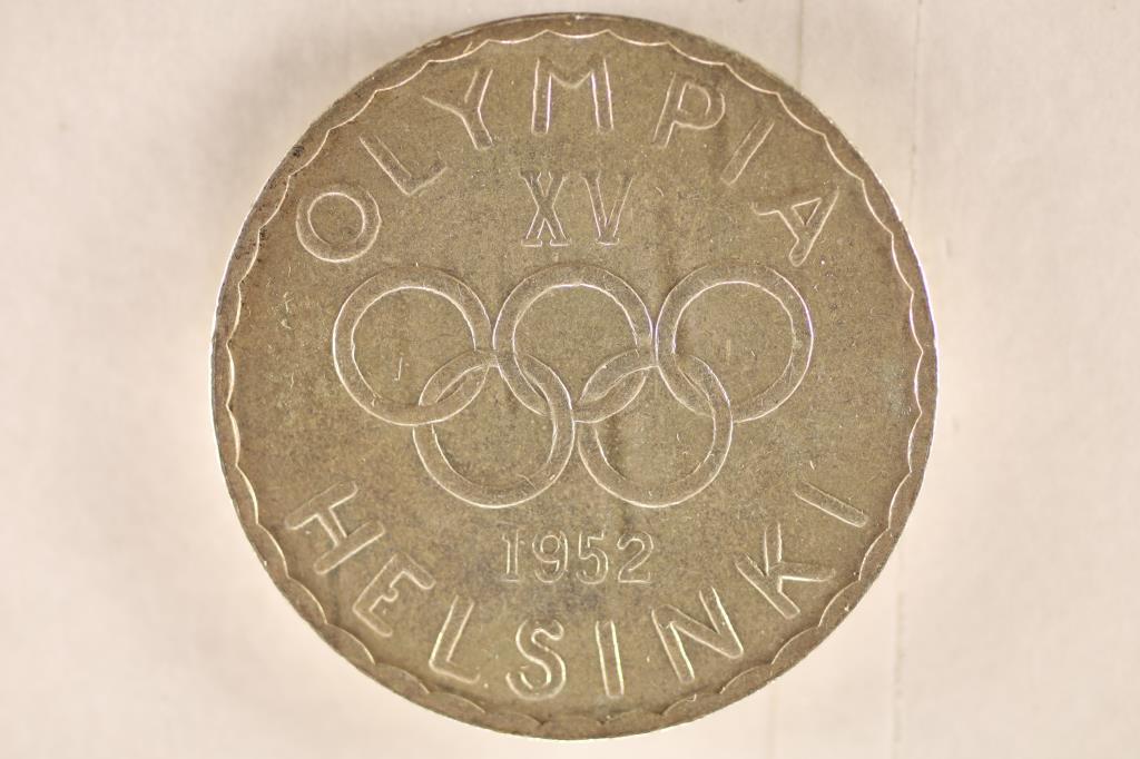 1952 FINLAND HELSINKI OLYMPIC 500 MARKKAA COIN (1 of 2)