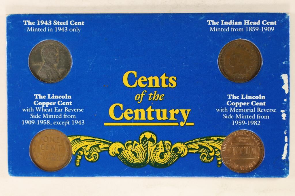 CENTS OF THE CENTURY 4 COIN SET FEATTURING A 1943 (1 of 2)
