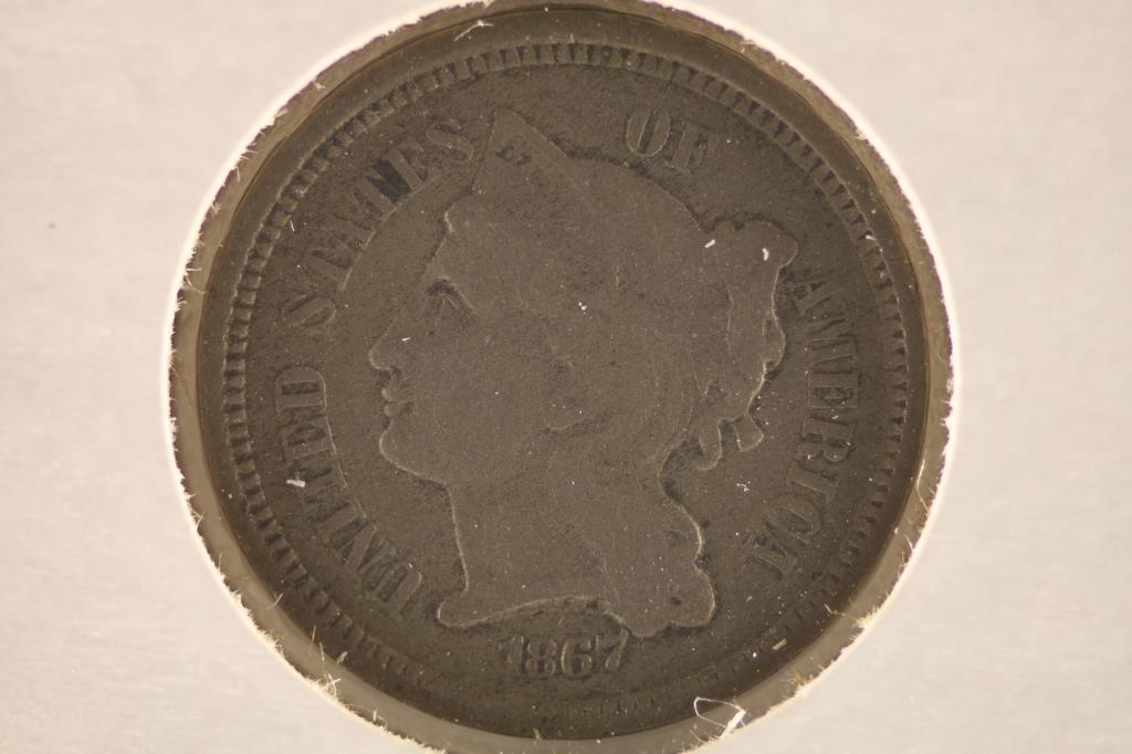1867 THREE CENT PIECE "NICKEL" (1 of 2)