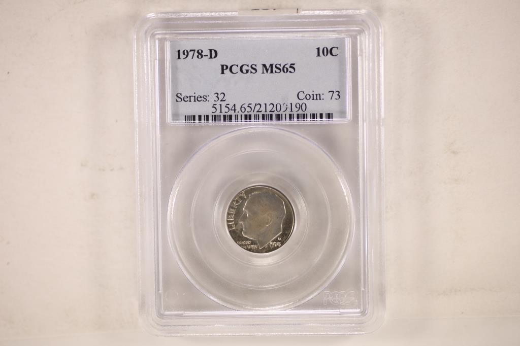 1978-D ROOSEVELT DIME PCGS MS65 (1 of 2)