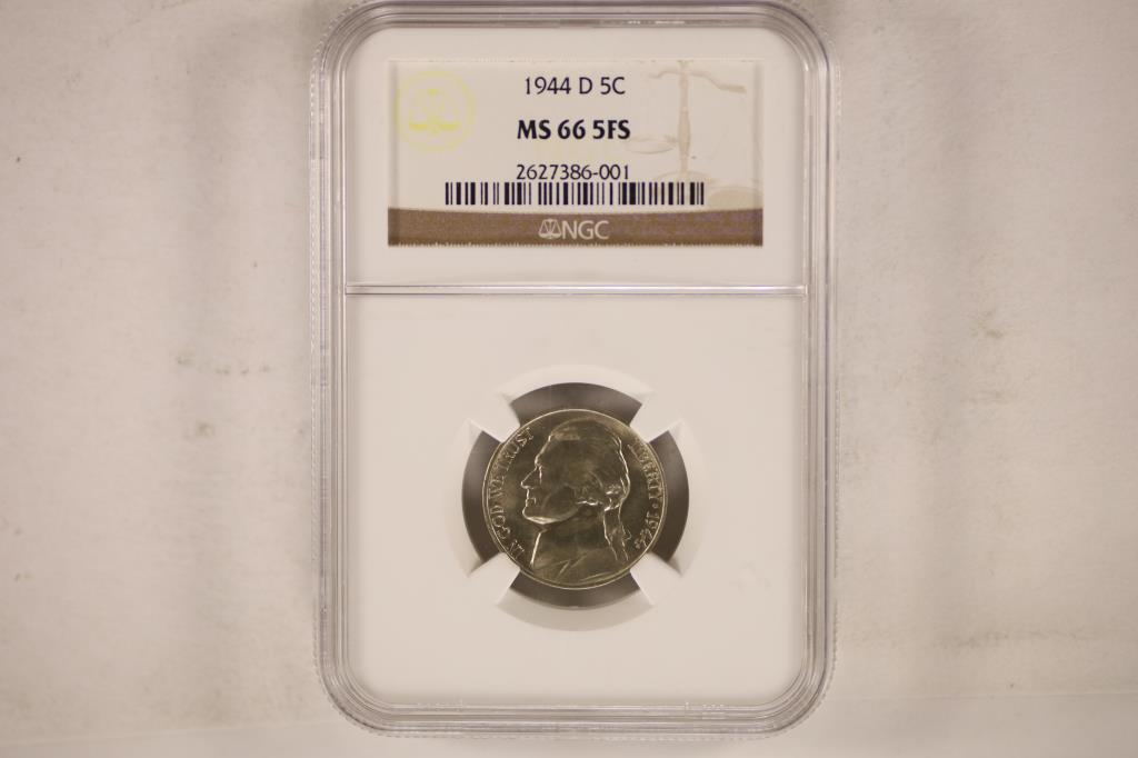 1944-D 35% SILVER JEFFERSON WAR NICKEL NGC MS66 (1 of 2)