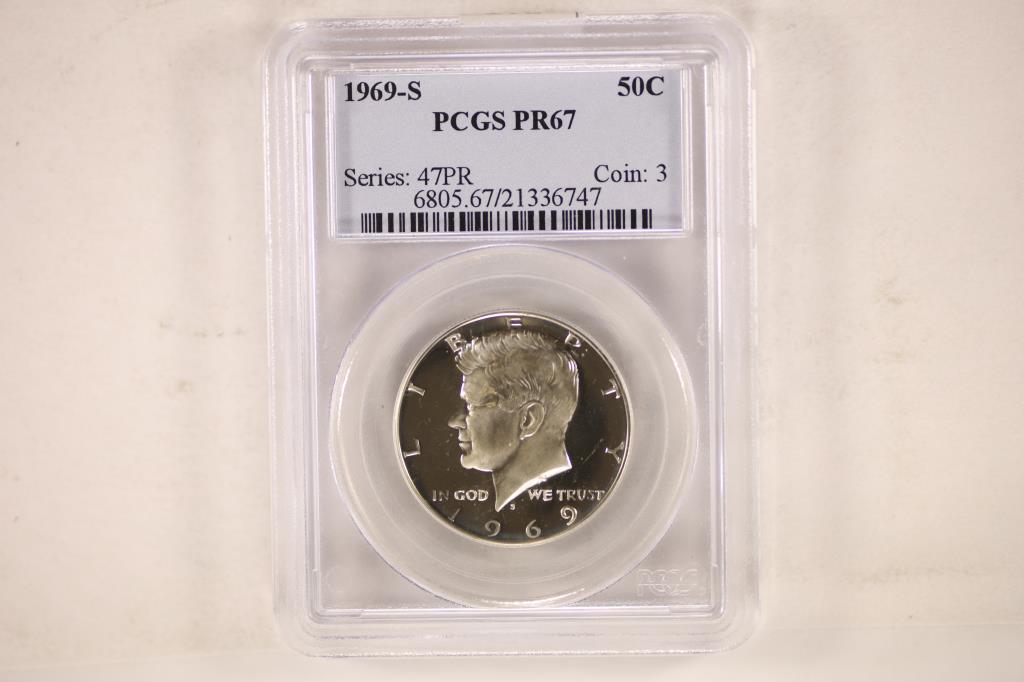 1969-S KENNEDY HALF DOLLAR PCGS PR67 (1 of 2)