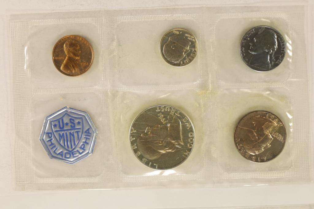 1961 US SILVER PROOF SET (WITH ENVELOPE) (1 of 3)