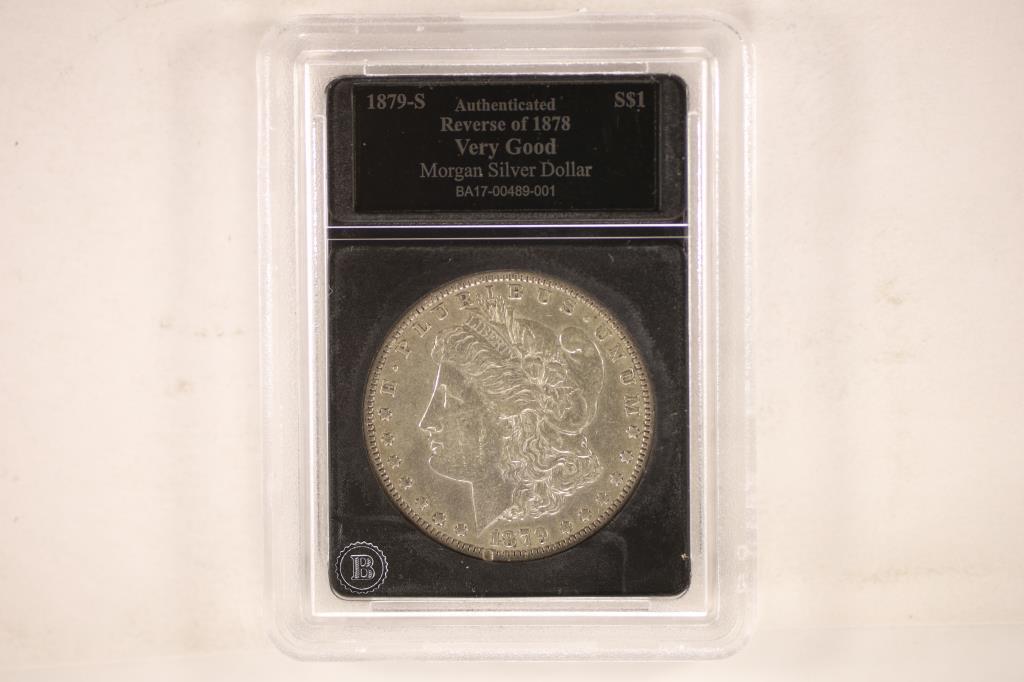 1879-S MORGAN SILVER DOLLAR REV. OF 1878 VG (1 of 2)