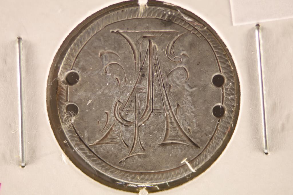 LOVE TOKEN ON 1858 SILVER SEATED LIBERTY DIME: FAJ WITH HOLES