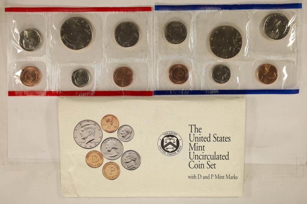 1992 US MINT SET (UNC) P/D (WITH ENVELOPE) (1 of 2)