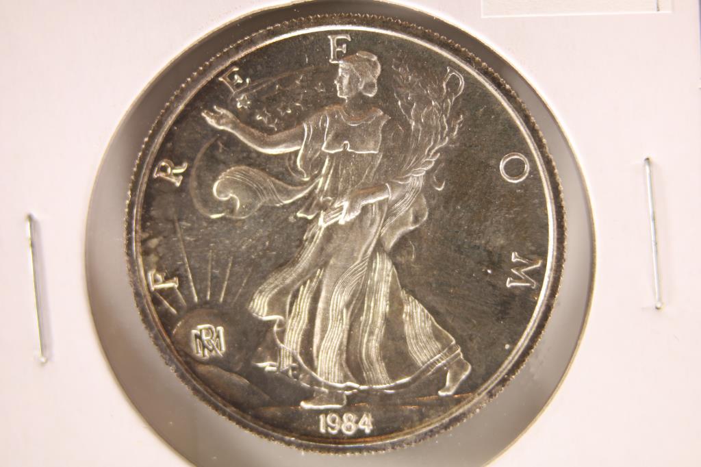 1 TROY OZ .999 FINE SILVER ROUND. 1984 "FREEDOM" (1 of 2)