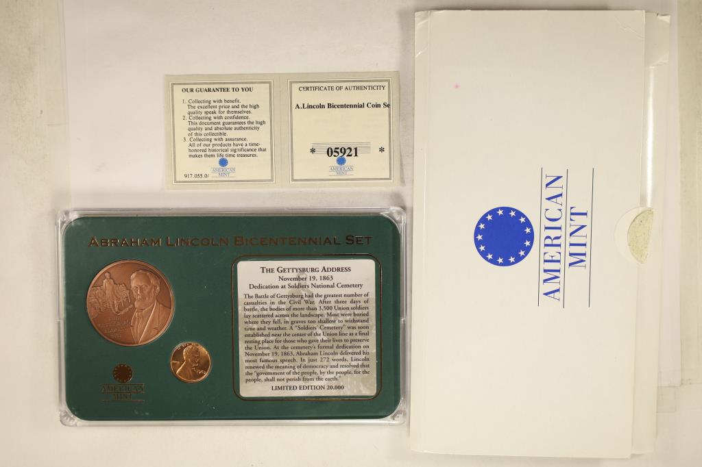 ABRAHAM LINCOLN BICENTENNIAL SET. CONTAINS: (1 of 2)