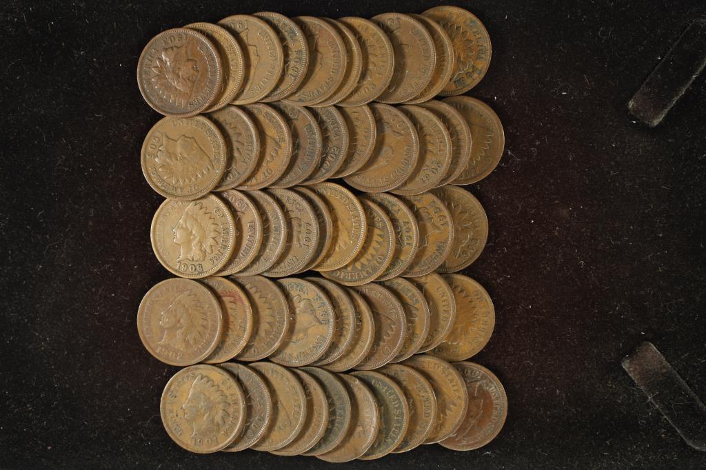 50 ASSORTED INDIAN HEAD CENTS (1 of 1)
