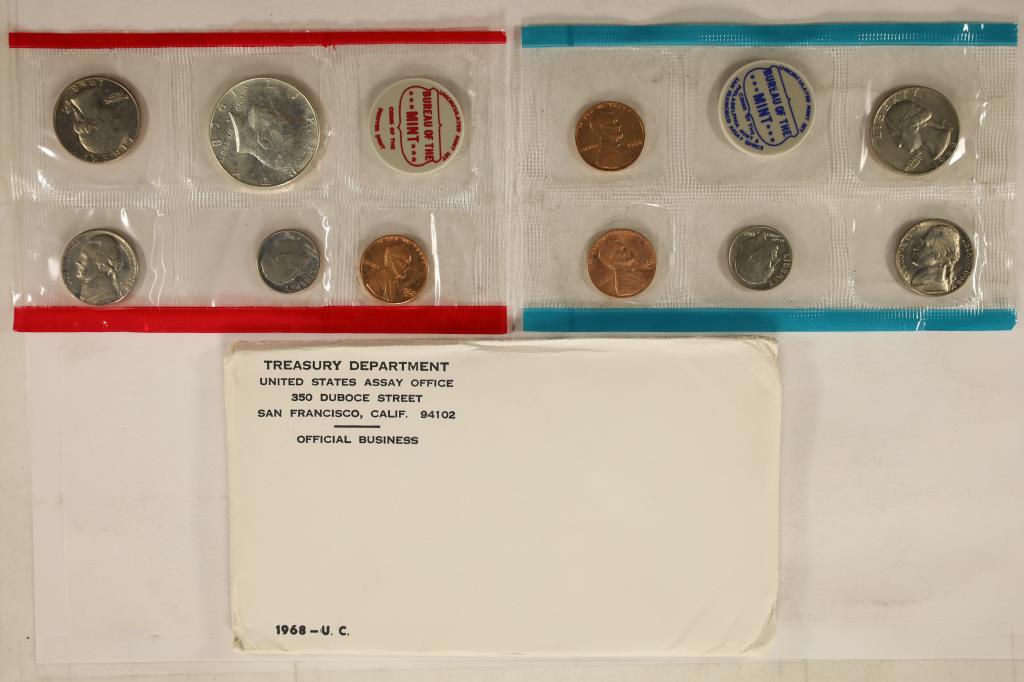 1968 US MINT SET (UNC) P/D/S (WITH ENVELOPE) (1 of 2)