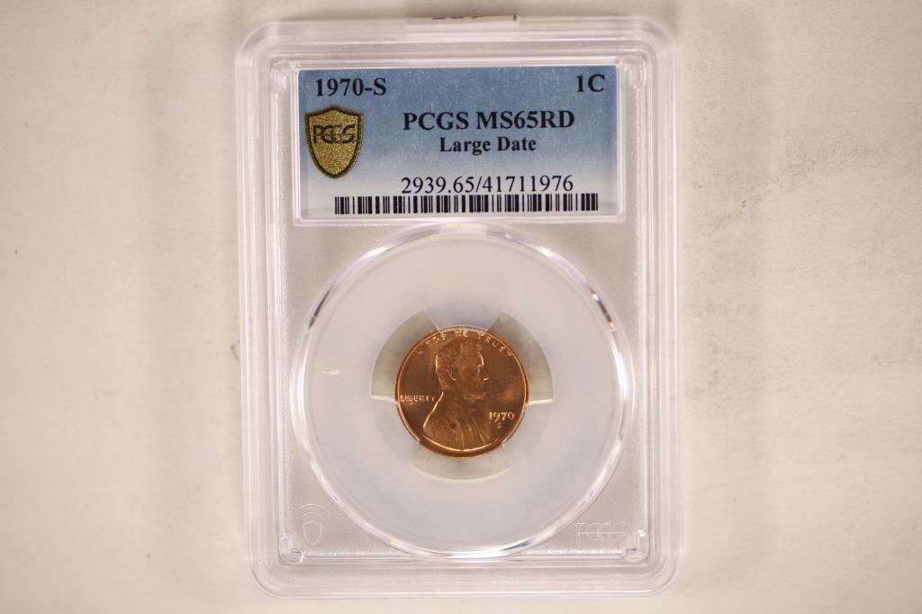 1970-S LINCOLN CENT PCGS MS65RD LARGE DATE (1 of 2)