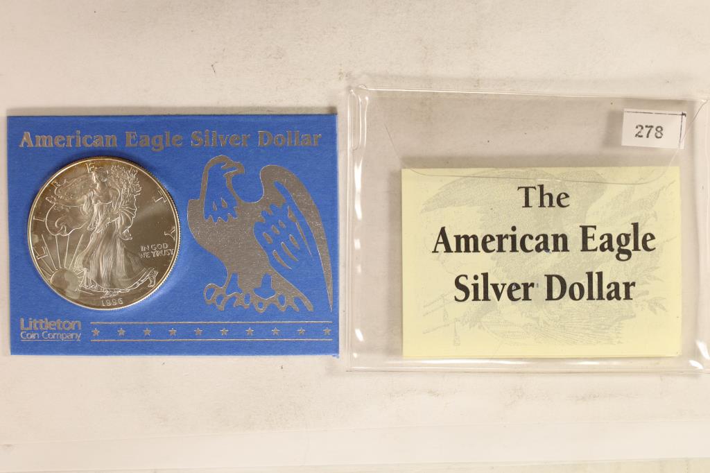 1996 AMERICAN SILVER EAGLE BRILLIANT UNC IN (1 of 2)