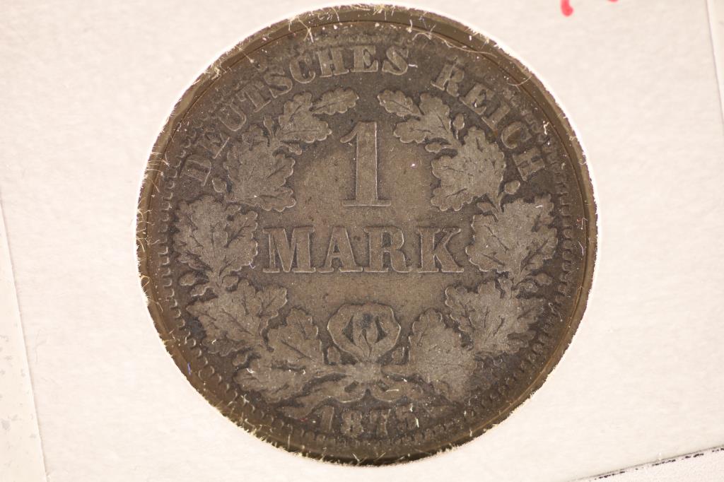 1875-A GERMAN SILVER 1 MARK .1606 OZ. ASW (1 of 2)