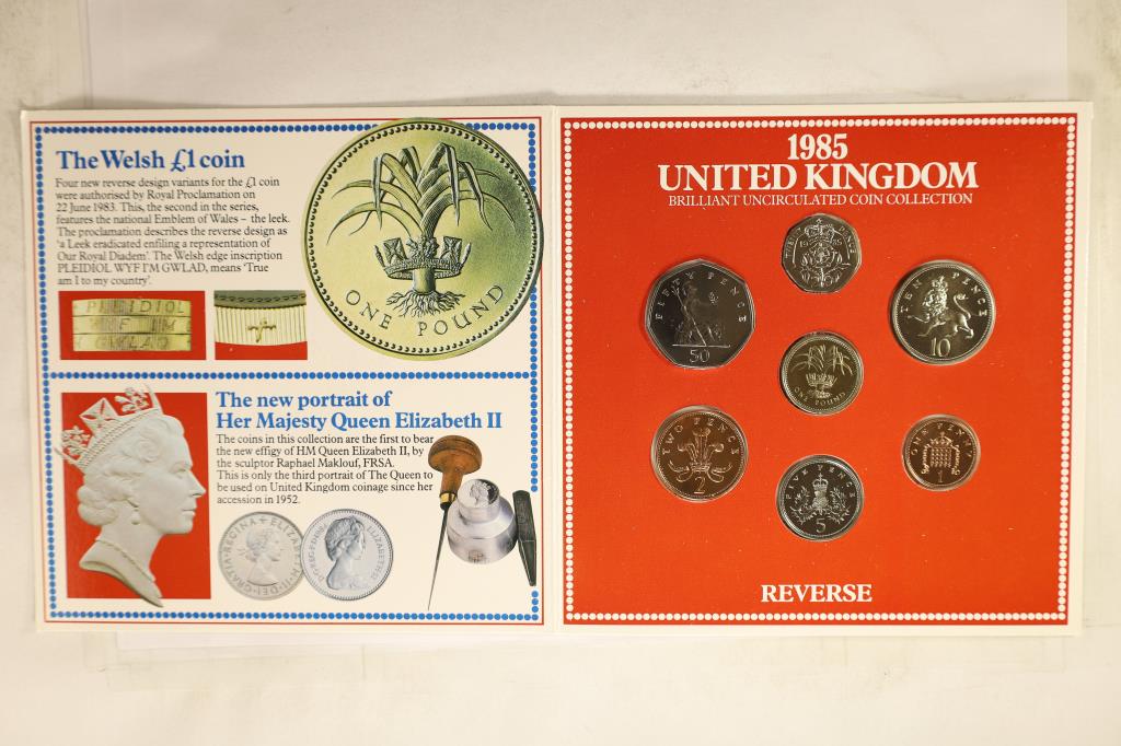1985 UNITED KINGDOM 7 COIN UNC SET IN ORIGINAL (1 of 3)