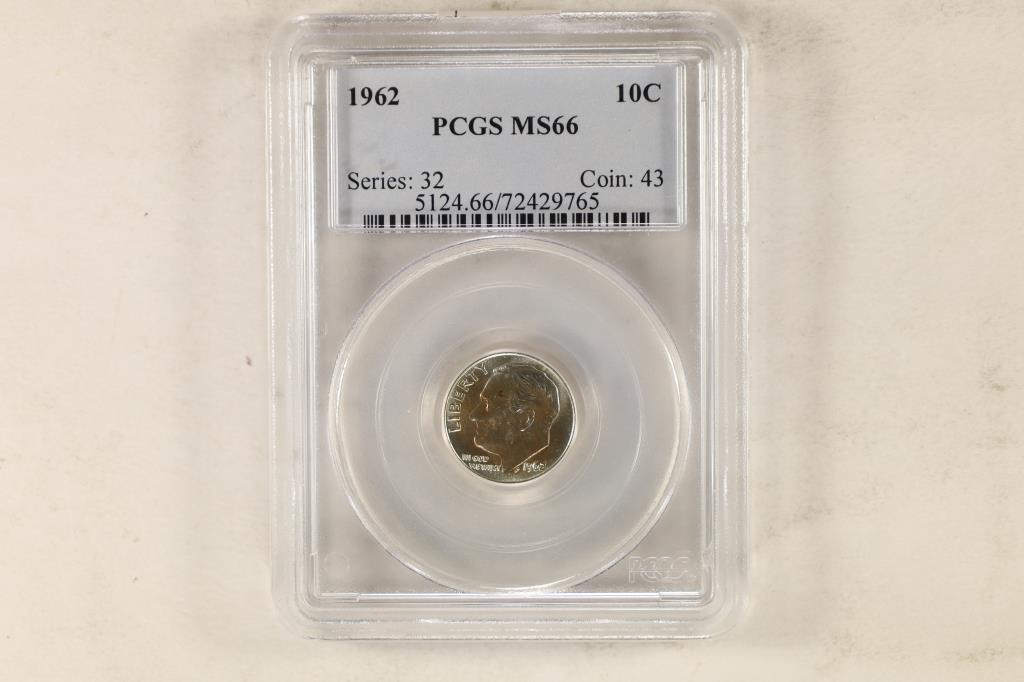 1962 ROOSEVELT DIME PCGS MS66 (1 of 2)