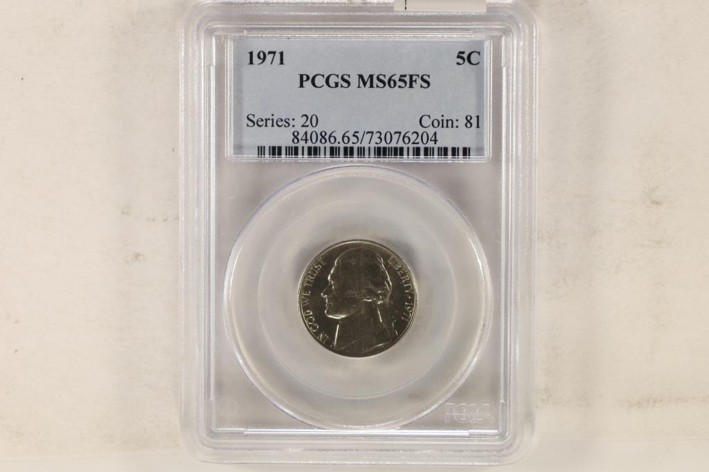1971 JEFFERSON NICKEL PCGS MS65 FS (1 of 2)