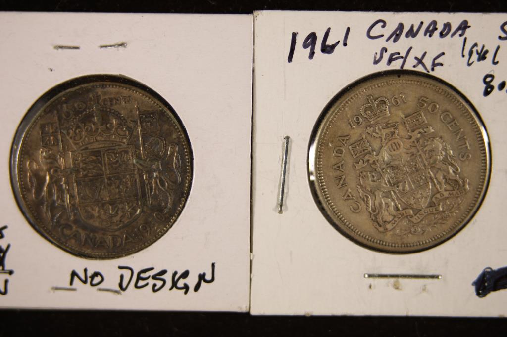1950 & 1961 CANADA SILVER 50 CENTS (1 of 2)