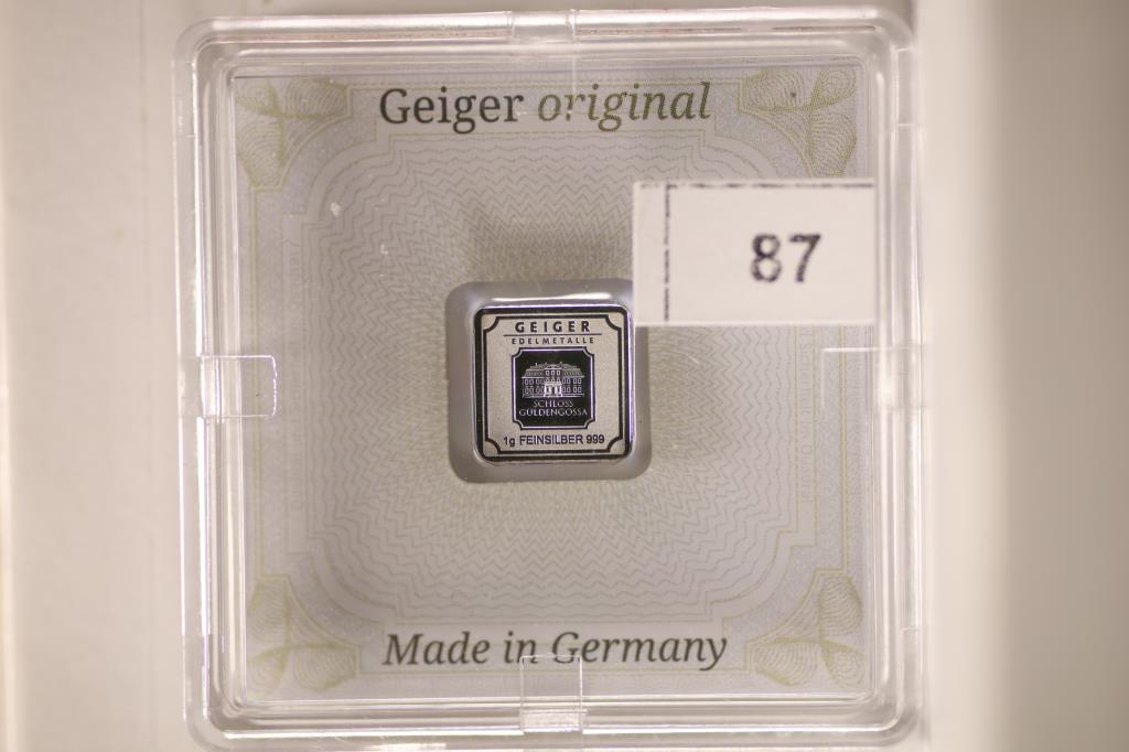 GEIGER ORIGINAL GERMAN 1 GRAM PROOF .999 FINE (1 of 2)