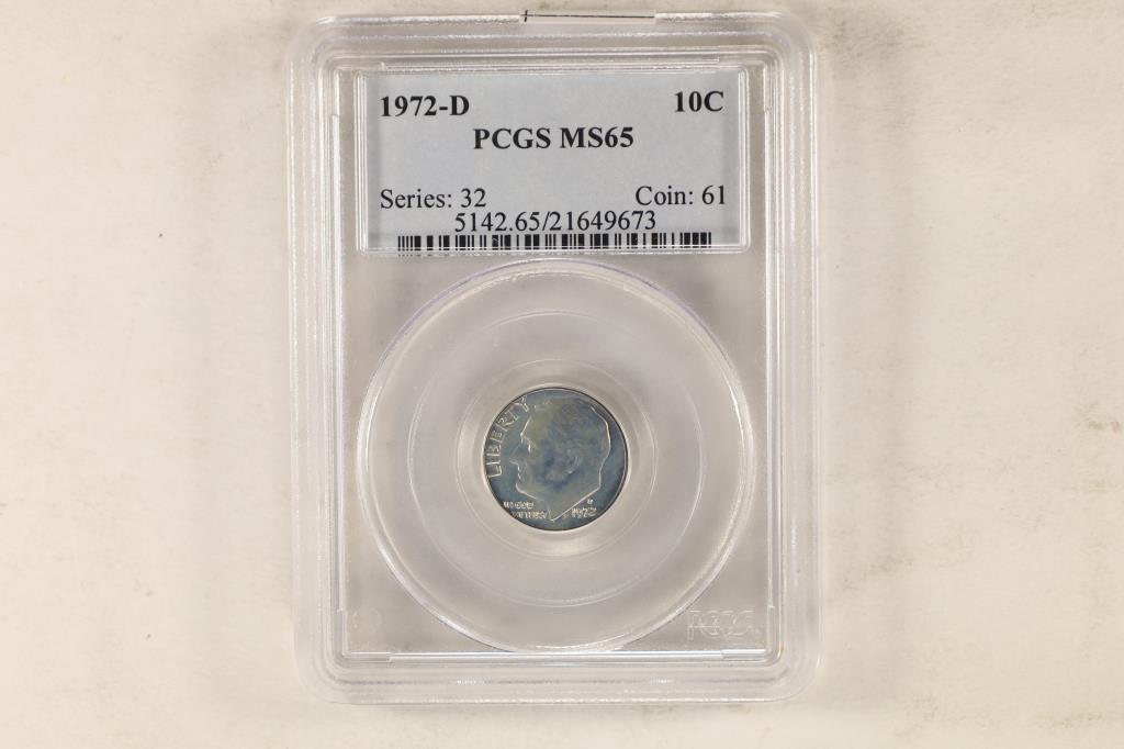 1972-D ROOSEVELT DIME PCGS MS65 (1 of 2)